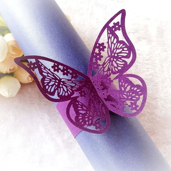 

50PCS Butterfly Style Laser Cut Napkin Ring Napkin Holder Hollow Butterfly Ring Napkin Holder Fecoration Party Table Decoration^