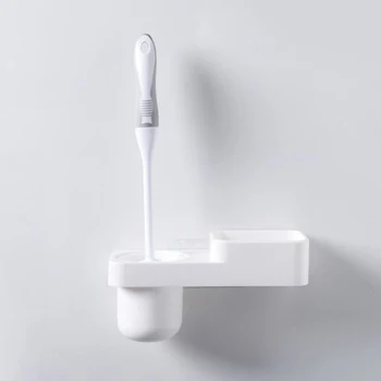 

Bathroom Accessories Nail-free Wall-mounted Powerful Suction Toilet Brush Holders Household Products Plastic Chrome Durable Type