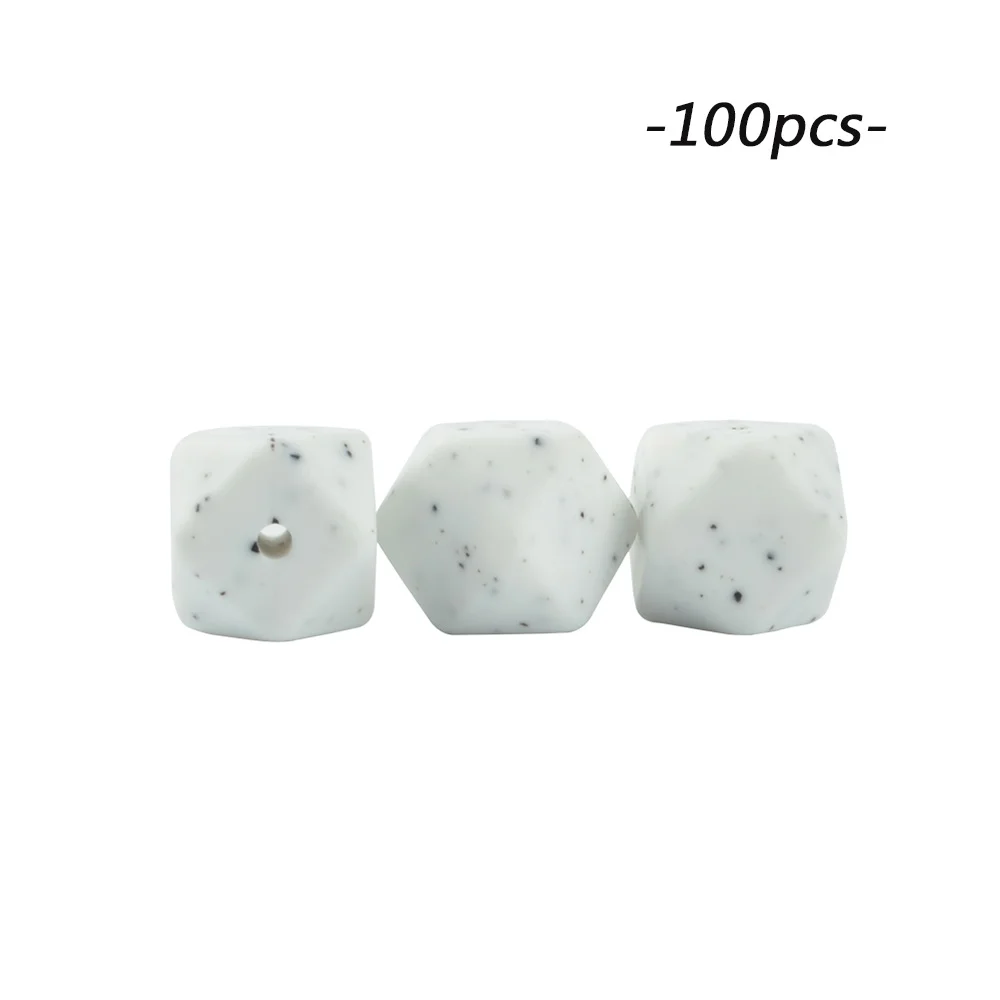 gritty LOFCA 100 шт мини шестигранные силиконовые бусины 14 мм детский прорезыватель BPA Бесплатные ожерелья своими руками пустышки цепи Прорезыватели для зубов - Цвет: gritty