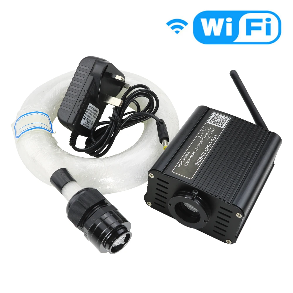 New 16W RGB LED Fiber Optic Star Ceiling light kits 200pcs*0.75mm*2M optical fiber  with WiFi Control SmartLife APP by phone