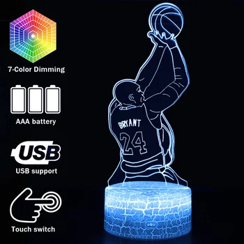 

Kobe Bryant Action Figure Night Light Basketball Player James Curry Harden Model Desk Lamp Sports Merch Gift Toys For Kids