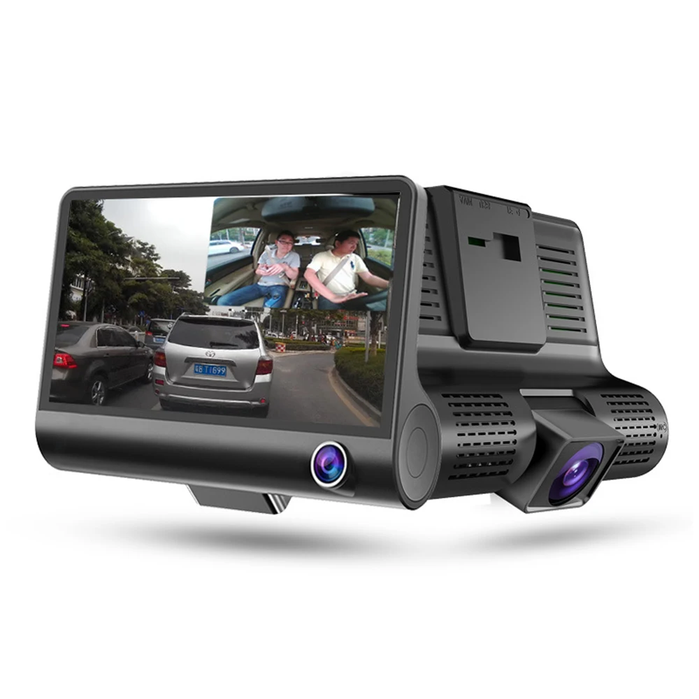 Автомобильный видеорегистратор Камера 4 дюйма три объектива три записи HD ночного видения заднего вида вождения регистратор рекордер аксессуары Revers