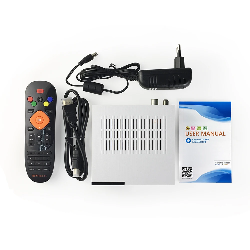  GTmedia GTC Satellite Receiver DVB-S2 DVB-C DVB-T2 ISDB-T Amlogic S905D android 6.0 TV BOX 2GB RAM 