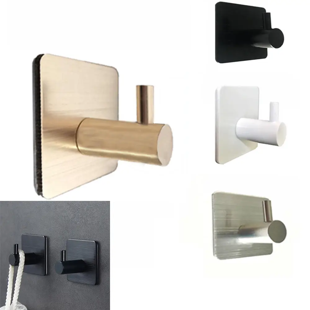 

Sticker Adhesive Hooks Wall Door Clothes Coat Hat Hanger Kitchen Bathroom Rustproof Towel Strong Sticky Hooks