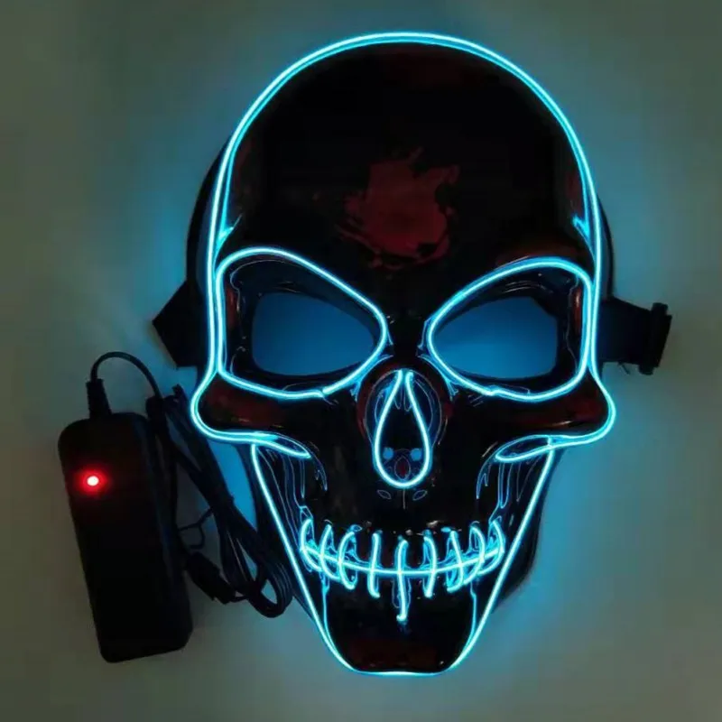 Очищающие маски, светодиодный EL Skull Mask, Вечерние Маски на Хэллоуин, неоновый светильник, светящиеся Вечерние Маски в темноте - Цвет: B