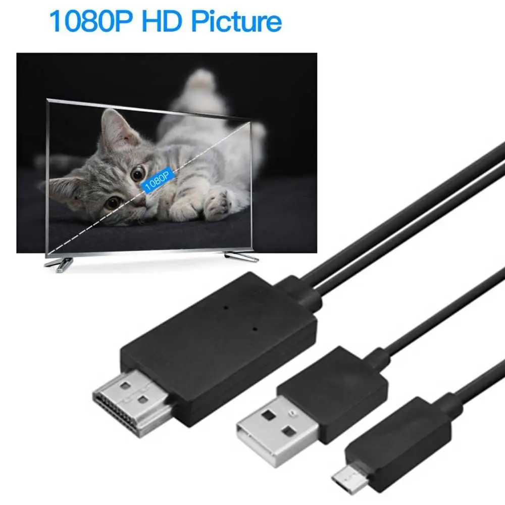 1,8 м Micro USB MHL к HDMI кабель 5 Pin& 11 Pin 1080 HD ТВ адаптер Кабели для samsung Android телефон ТВ ПК ноутбук