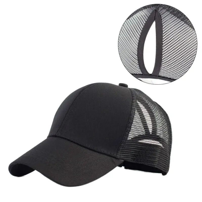 Summer Women Ponytail Baseball Cap Casual Lady Caps Sports Open Mouth Red Khaki White Black Pink Hat | Аксессуары для одежды