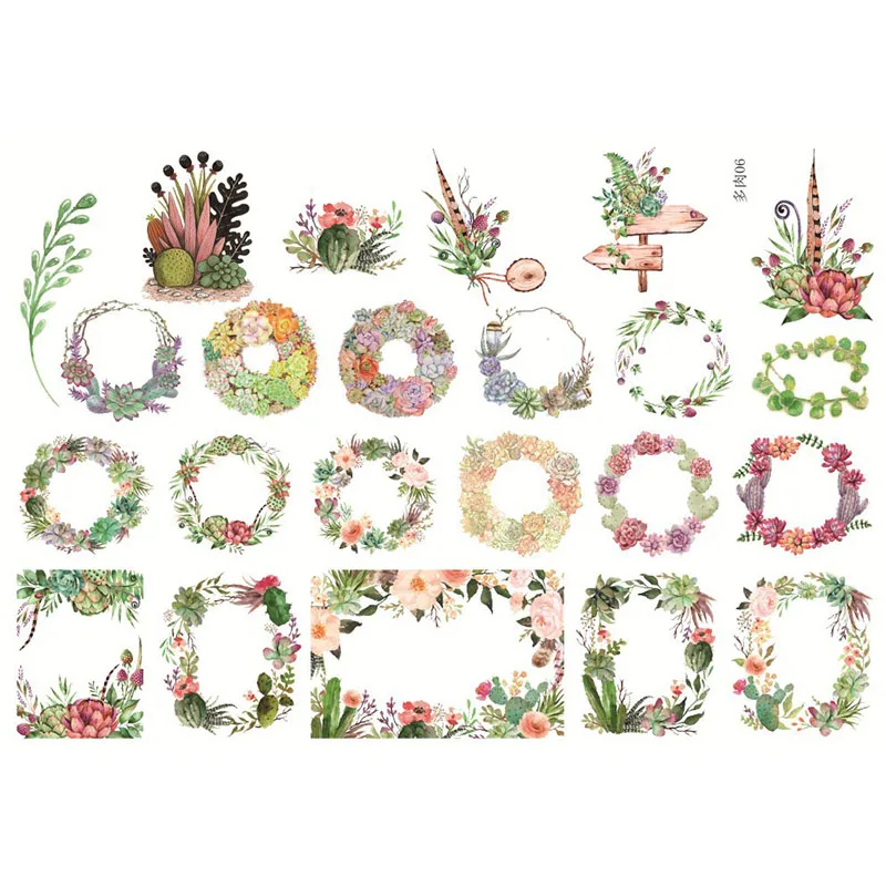 

1Sheet Kawaii Plants Decor Sticker Cute Succulents Stationery Sticker Bullet Journal Sticker For Kids Scrapbooking Diary Album