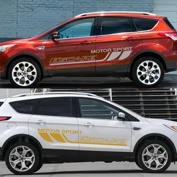 

2 Pcs Racing Body Decoration Stickers Car Door Side Trim for Ford Escape Sports Car Both Sides Graphics Vinyl Film Accessories