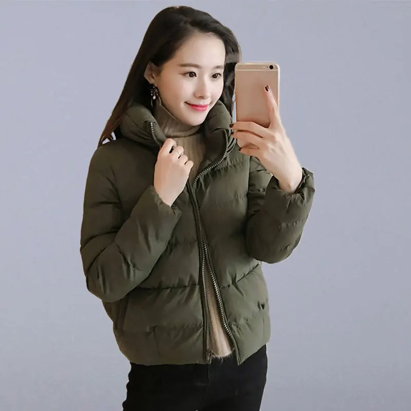 Женская короткая куртка с хлопковой подкладкой Повседневная теплая парка в