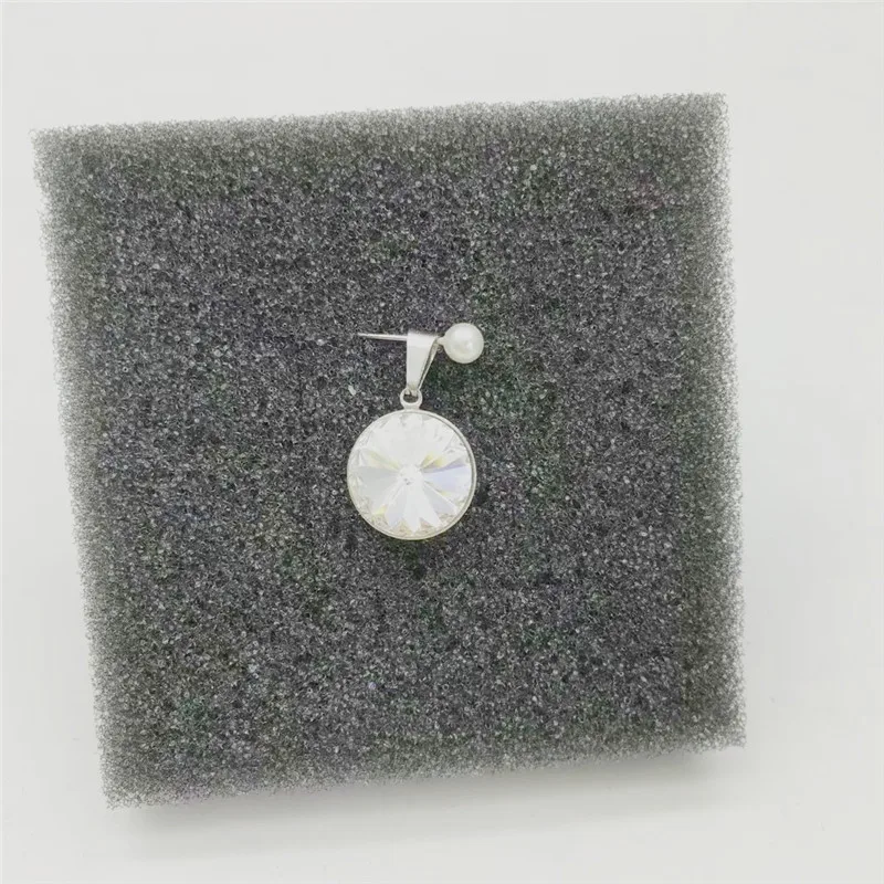 MS betti круглые камни подвески 12 мм swarovski rivoli браслет с хрустальной подвеской DIY нержавеющая сталь Ювелирные изделия Подарки - Окраска металла: Crystal
