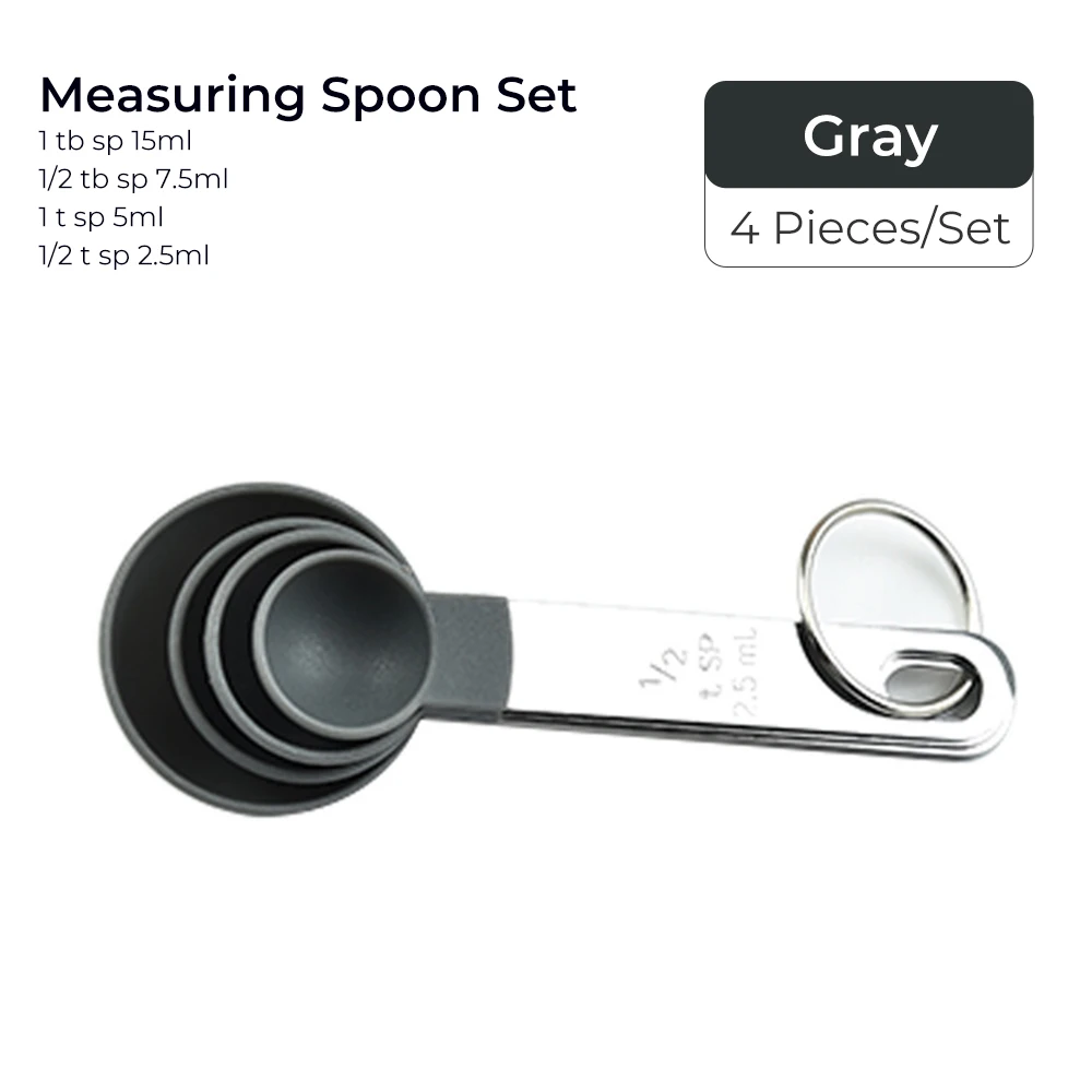 4pcs gray spoon