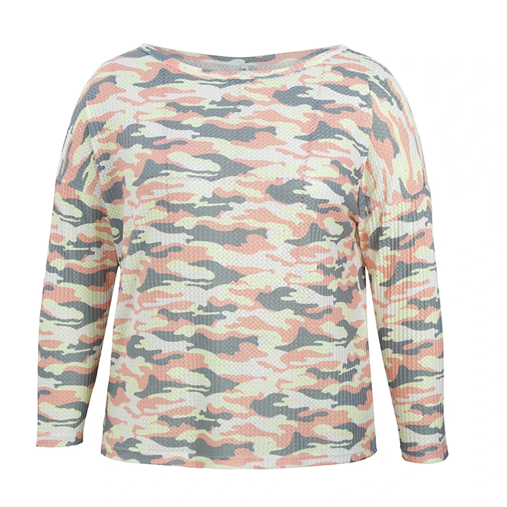 

Women's Original Design Large Size Autumn And Winter New Camouflage Long-Sleeved Sweater Tops Round Neck Dropshipping O25