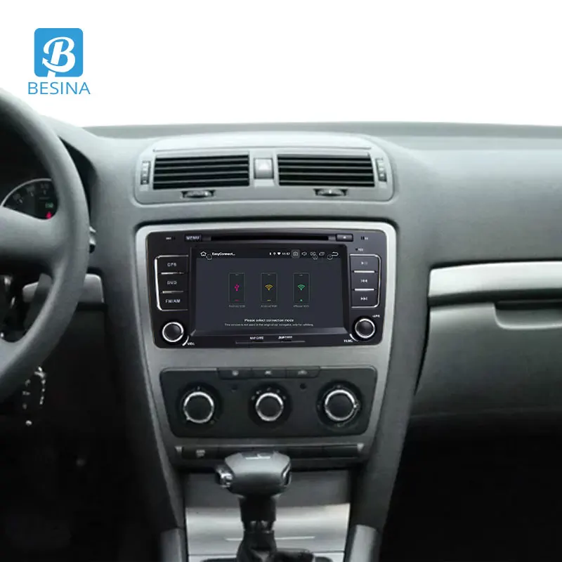 Excellent Besina 8 Inch Android 9.0 Car DVD Player For Skoda Octavia 2012 2013 A 5 A5 Yeti Fabia GPS Radio 4G+32G Multimedia Octa Cores 5