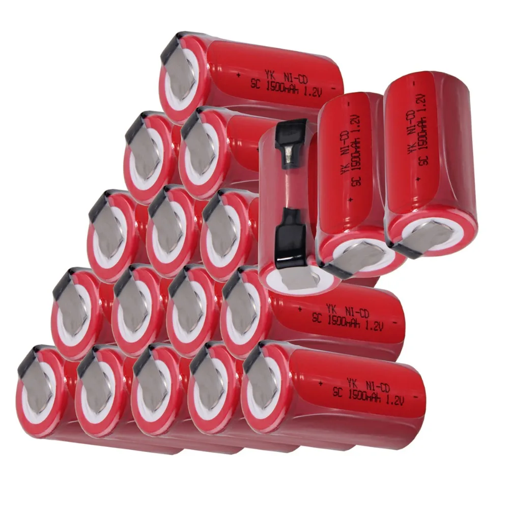 18 шт SC батареи 1500mah 1,2 v subc nicd батареи случайный цвет