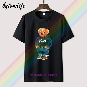 

2020 New Casual Polos Bear Limited Edition Lauren Print Black T Shirt Clothes Cotton Tees Amazing Short Sleeve Unique Men Tops