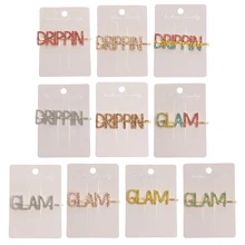 1 шт. новые модные хрустальные заколки для волос красочная буква заколки для волос блестящие стразы заколки для волос аксессуары для укладки для женщин