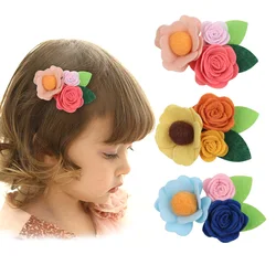 Baby Girl Floral Hair Clips for Girls Newborn Handmade Barrettes Floral Hair Clips Pins Infant Ornament Kids заколка для волос