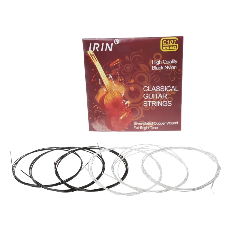 

6pcs/set C101 Classical Guitar Strings Black Nylon Fiber Silver Plated String