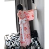 OJBK Japanese Kawaii Pink Kimono With White Bow-knot Waistband And Thong Sexy Maid Cosplay Costumes For woman AV Outfit 2022 New ► Photo 2/5