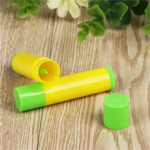Yellow Green 10 шт. x 5 г пустые прозрачные Бальзамы для губ трубки DIY футляры для помады полупрозрачные белые черные кепки косметические путешествия губ глянцевые контейнеры - Цвет: Yellow Green