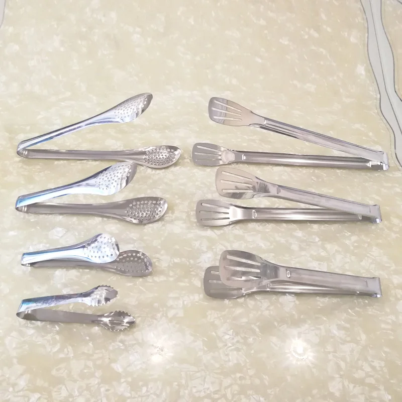 

Direct Selling Multi Function Stainless Steel Food Tongs Baking Barbecue Food Tongs Thickening Anti Scald Cafeteria Tongs