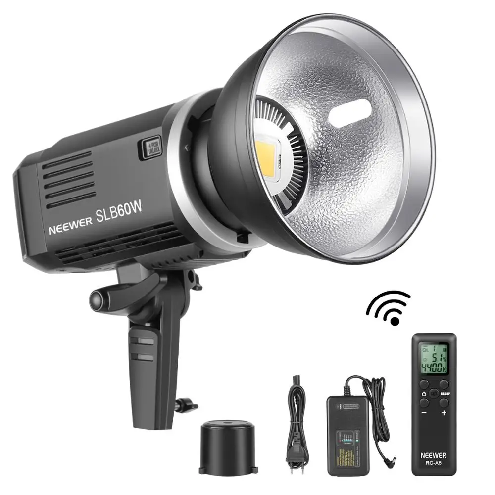 US $266.99 Neewer SLB60W LED Video Light White 5600K Version60W CRI 93TLCI 95 With Remote Control And ReflectorContinuous Lighting
