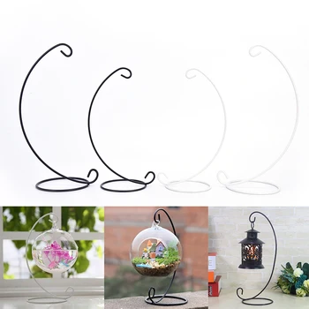 

1PCS Beautiful Retro Glass Ball Hanging Stand Table Ball Lantern Candle Holder Wedding Iron Art home decor Hook Hanging Bracket