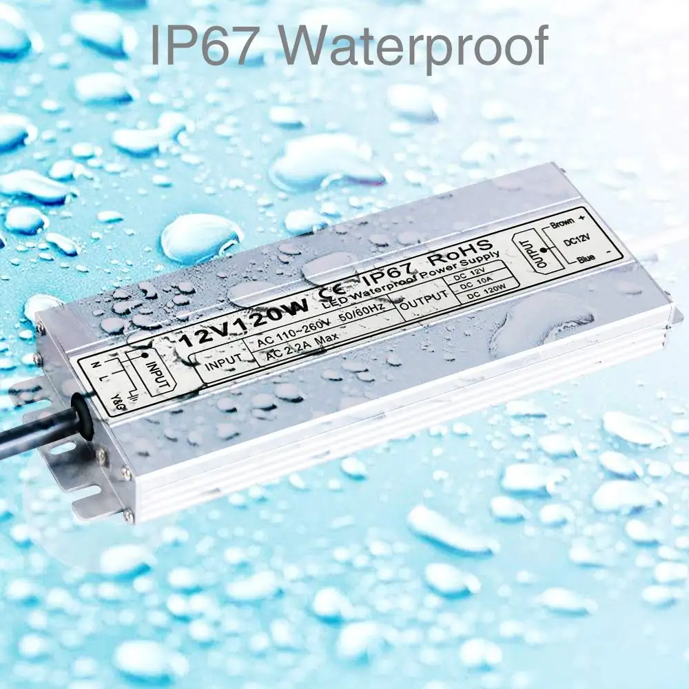 120W DC 12V Ip67 Водонепроницаемый светодиодный адаптер трансформатора питания драйвера для гирлянда с наружной