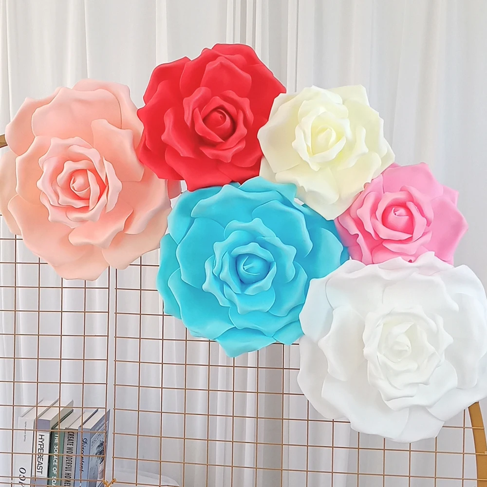 

Simulation Rose Flower Head for Home Garden Wedding Wall Background Decoration PE Foam Roses DIY Mall Window Layout Floral