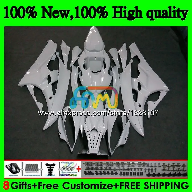 Средства ухода за кожей для YAMAHA YZF R 6 YZF 600 YZF-600 YZFR6 06 07 53BS. 15 YZF R6 06-07 600CC YZF600 YZF-R6 2006 2007 глянцевый белый OEM обтекатели - Цвет: No. 1