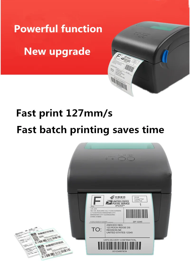 1924D Express Electronic Waybill Epacket Logistics Shipping Invoice Product Price Sticker Label 20-104mm Thermal Barcode Printer mini pocket thermal printer