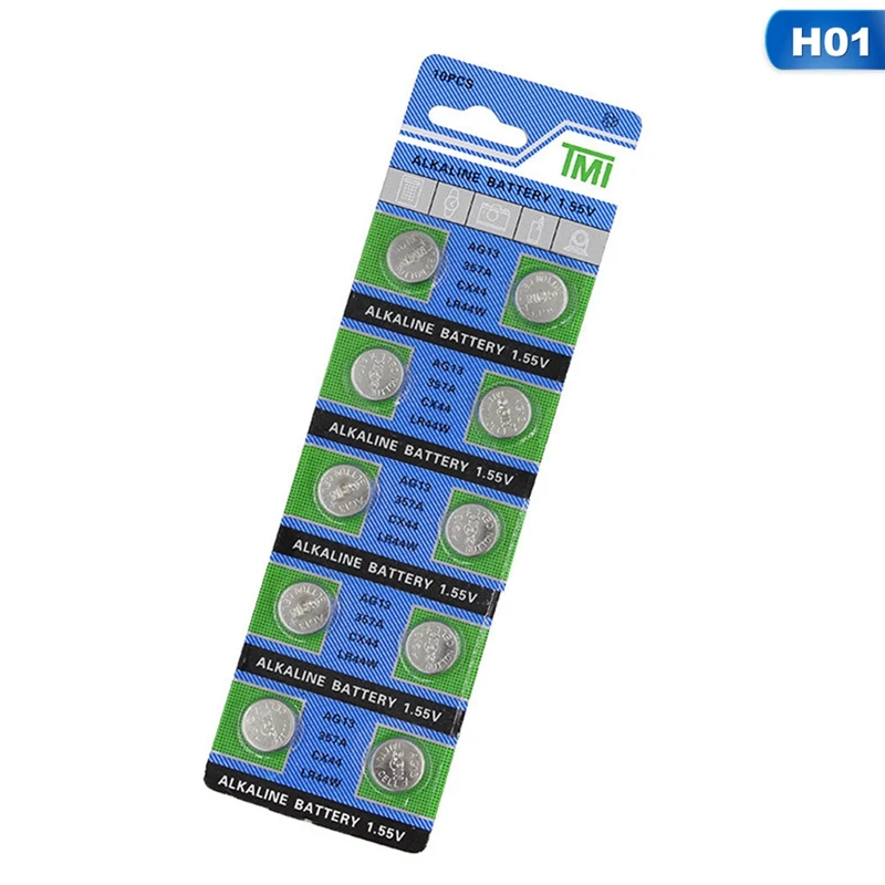 10 шт. щелочные кнопочные батарейки AG13 1 5 V LR44 L1154 RW82 RW42 SR1154 SP76 A76 357A pila lr44 SR44 AG