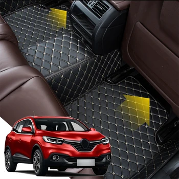 

Car Floor Mats Set Leather Cover Mat Styling Foot Protector Pad Auto Accessories Fit For Renault Kadjar 2015-2018 5 Seats LHD