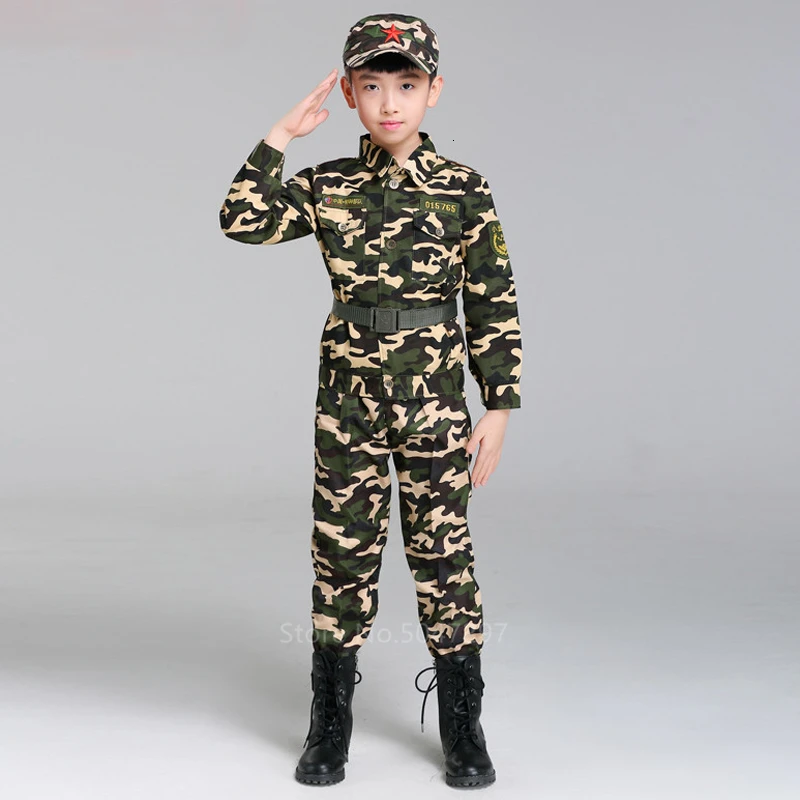 Военная форма для детей лагерь Скаут спецназ косплей дети солдат; Армия костюм Тактический Хэллоуин костюм фантазии карнавал - Цвет: Color 3