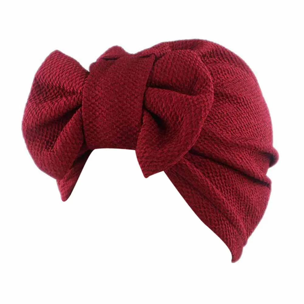 Женская шапка тюрбан, индийская Кепка, мусульманские шляпы, Hairnet, шапки Хемо шляпка с цветком, бант, химиотерапия шляпа, шапка, шарф, тюрбан, повязка на голову - Цвет: Red