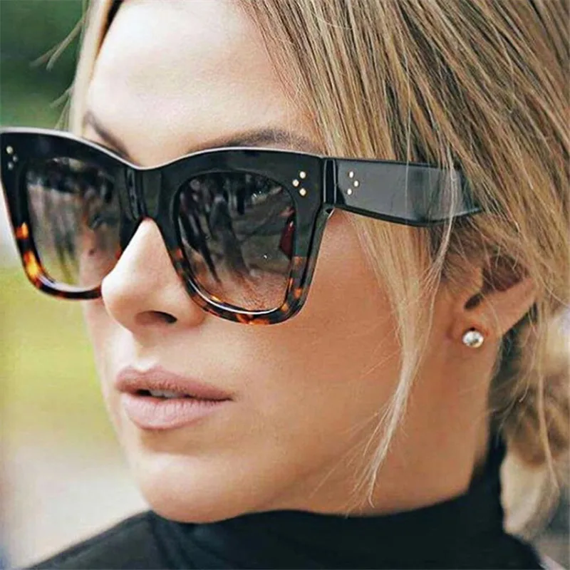 reader sunglasses 2020 Square Sunglasses Women Big Size Eyewear Lunette Femme Luxury Brand Sunglasses Women Vintage Rivet Sun Glasse UV400 designer sunglasses