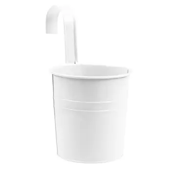 

Metal Iron Flower Pot Hanging Balcony Garden Plant Planter Home Decoration White