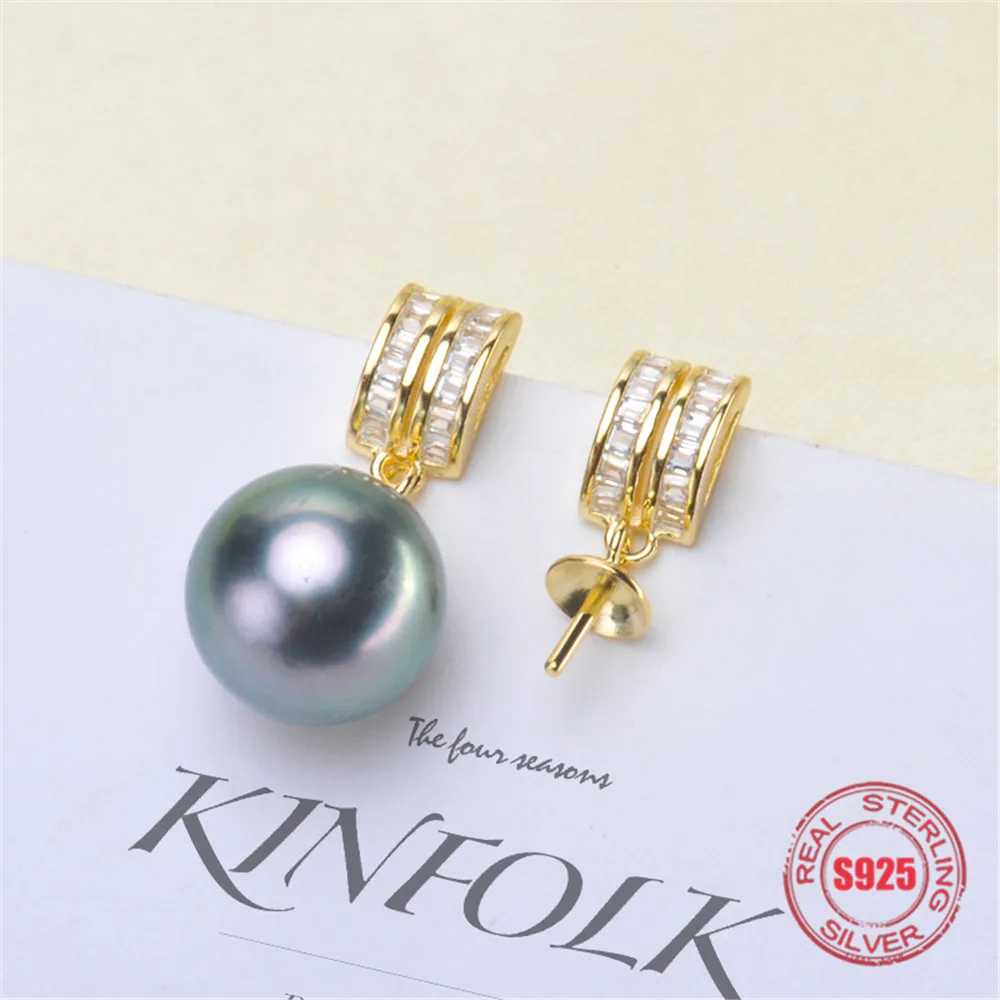 

Fashion Style Stud Earrings Pearl Fittings DIY Handmade Craft S925 Sterling Silver Accessory Earrings Findings