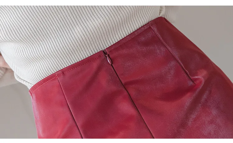 Heydress Осенняя модная однотонная кожаная юбка короткая Асимметричная юбка с высокой талией Мини-юбка высокого качества на пуговицах