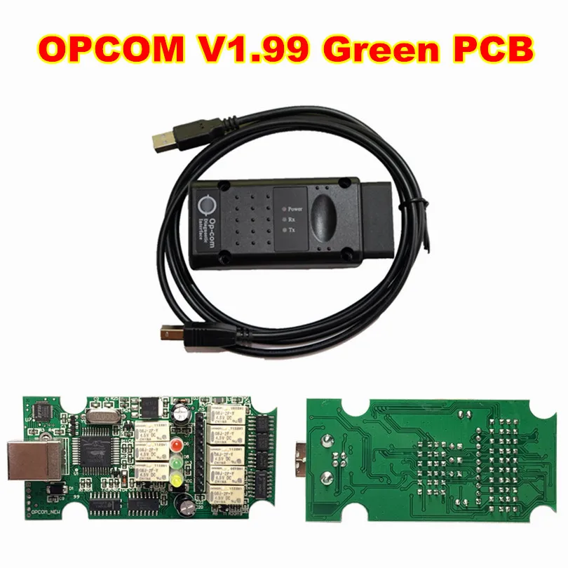 OPCOM 1.99 Green Новейший V1.99 OPCOM с чипом PIC18F458 OP-COM V1.95 obd2 для авто can Сканер шины OBDII диагностический инструмент OP COM - Color: OPCOM 1.99 Green