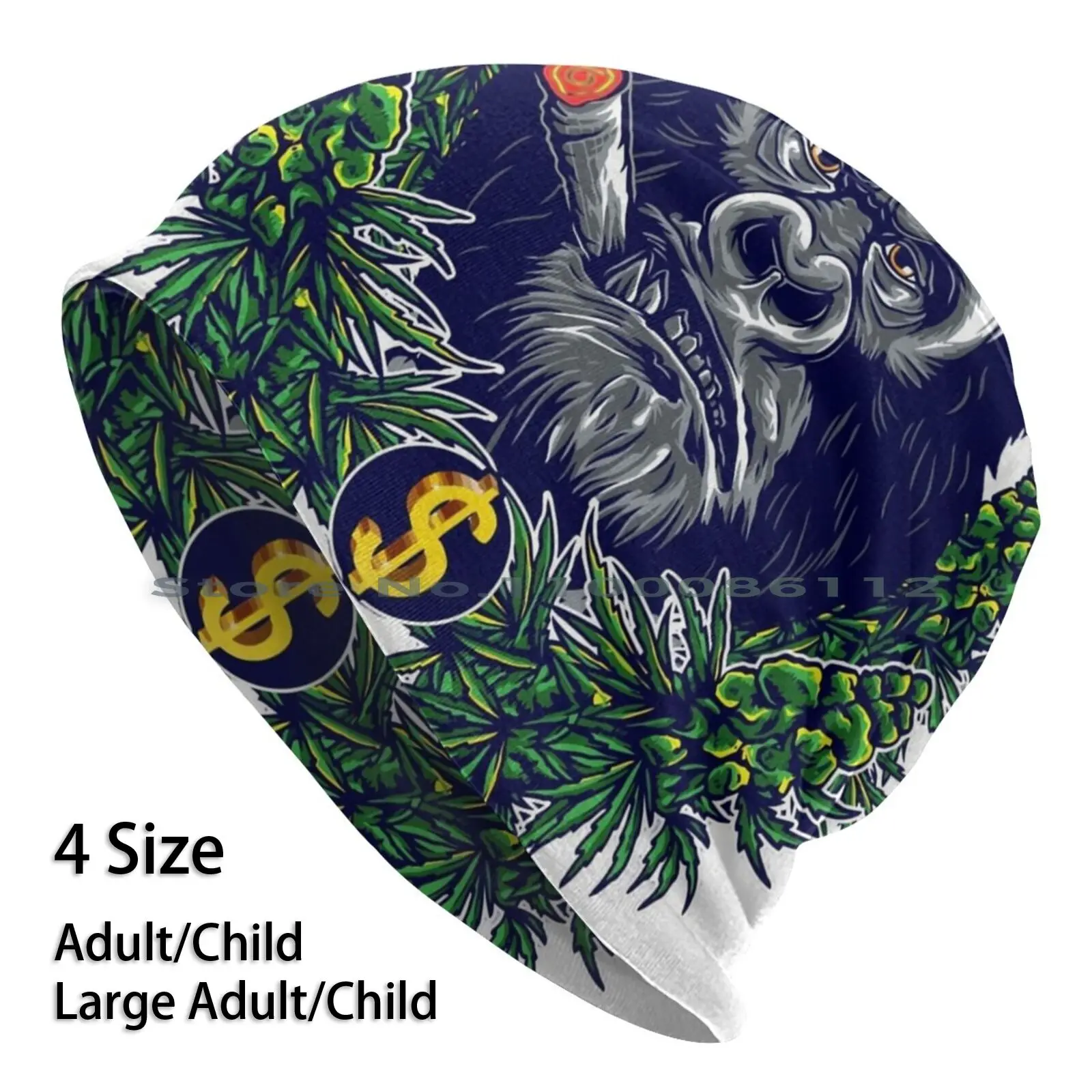 Berretti Da Fumo Gorilla Cappello Lavorato A Maglia Fumo Animale Sigaretta Erbaccia Gorilla Viso Nero Chimpanzé Giungla Primate Gang Ganja Ottieni