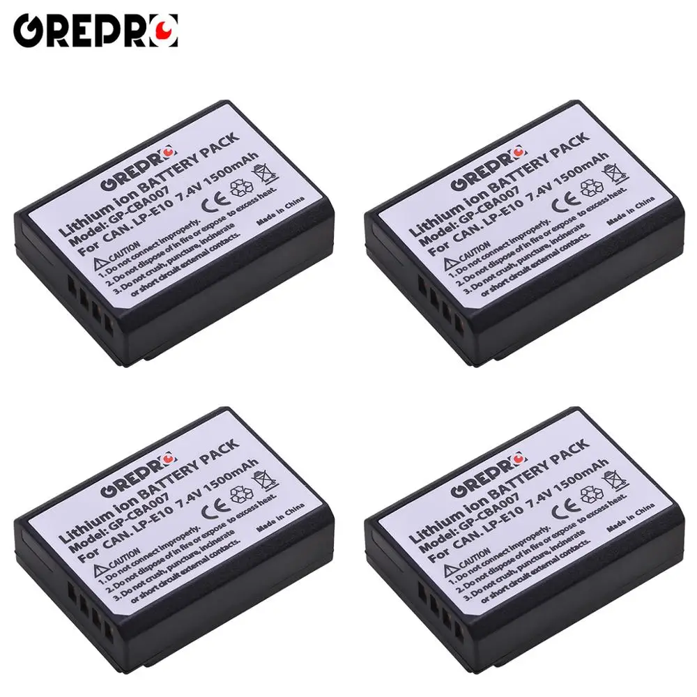 GREPRO LP-E10 LP E10 LPE10 Батарея акумуляторная батарея для Canon 1100D 1200D 1300D Rebel T3 T5 поцелуй X50 X70