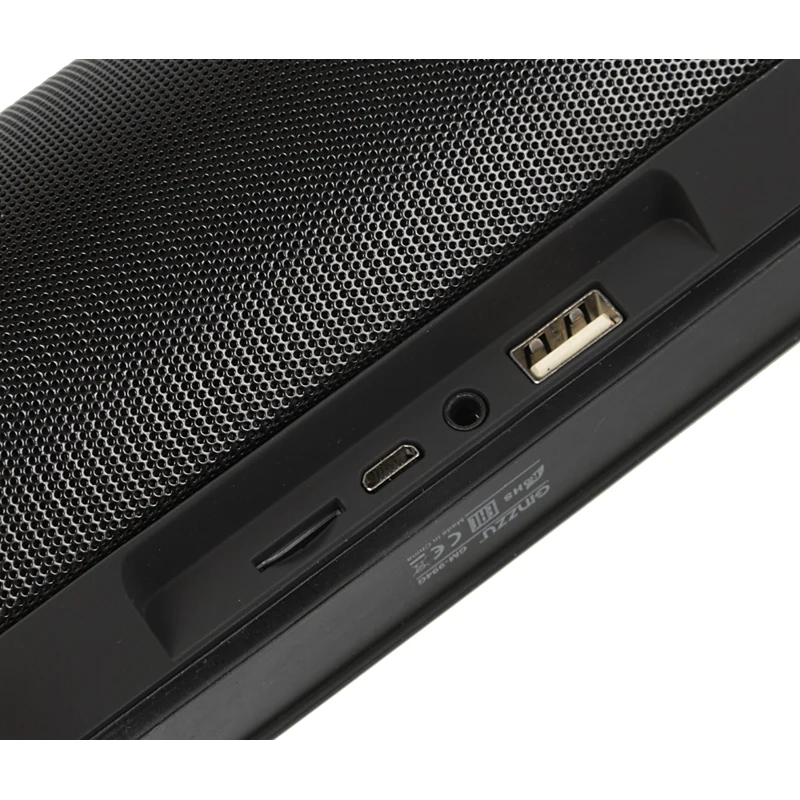 Колонка порт. Ginzzu GM-994G черный 10W 2.0 BT/3.5Jack/USB 2400mAh