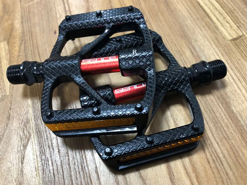 Pédales Plates XLC VPE-527 Alliage Noir Pour VTT - Neuves Avec Réflecteurs