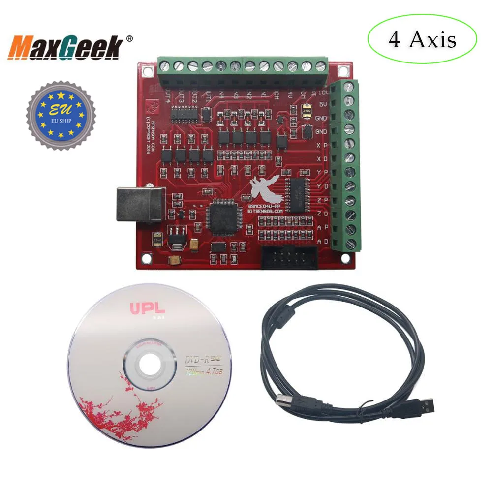 Maxgeek USB MACH3 числового программного управления 100 кГц коммутационная плата 4 оси