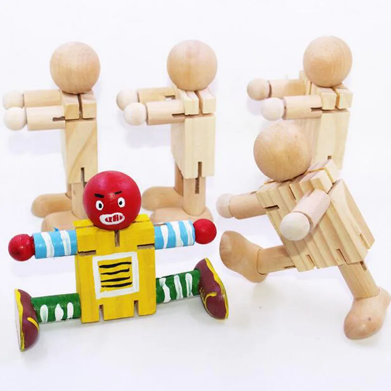 Funny Board Game Toys Movable Body Action Figure Painting Model Toy Games for Children Wooden Building Kids | Спорт и развлечения