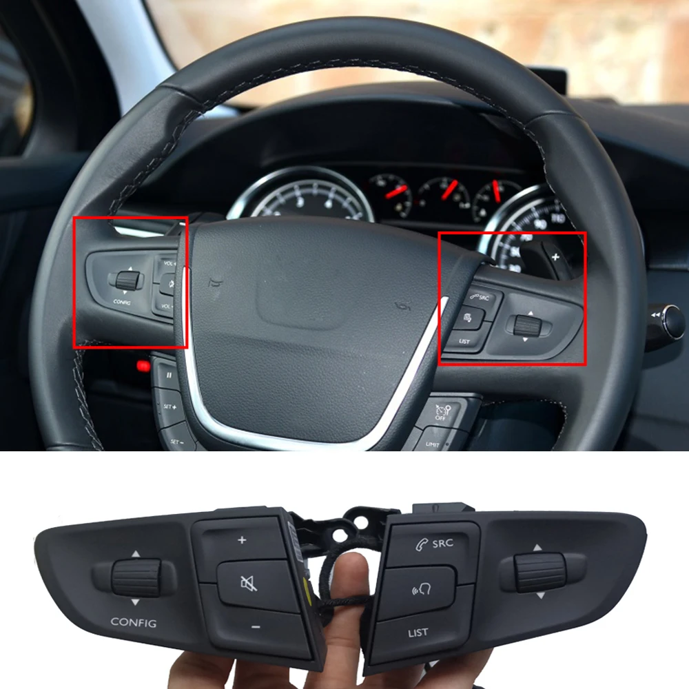 Car Cruise Control Switch Steering Wheel Button Audio Volume Bluetooth Switches for Peugeot 508 2013 - 2016 | Автомобили и