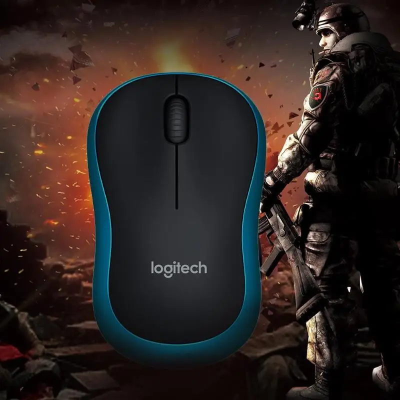 Мышь logitech M186 оптическая эргономичная 2,4 ГГц Беспроводная USB 1000 dpi мышь Компьютерные периферийные аксессуары