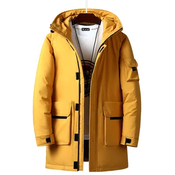 

New 2020 Winter Jacket Coat For Men Tooling Big Hat Casual Fashion Youth Warm Long Coat Kleding Doudoune Homme